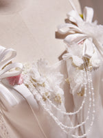 White V Neck Satin Tea Length Prom Dress, White Formal Dress With Beading