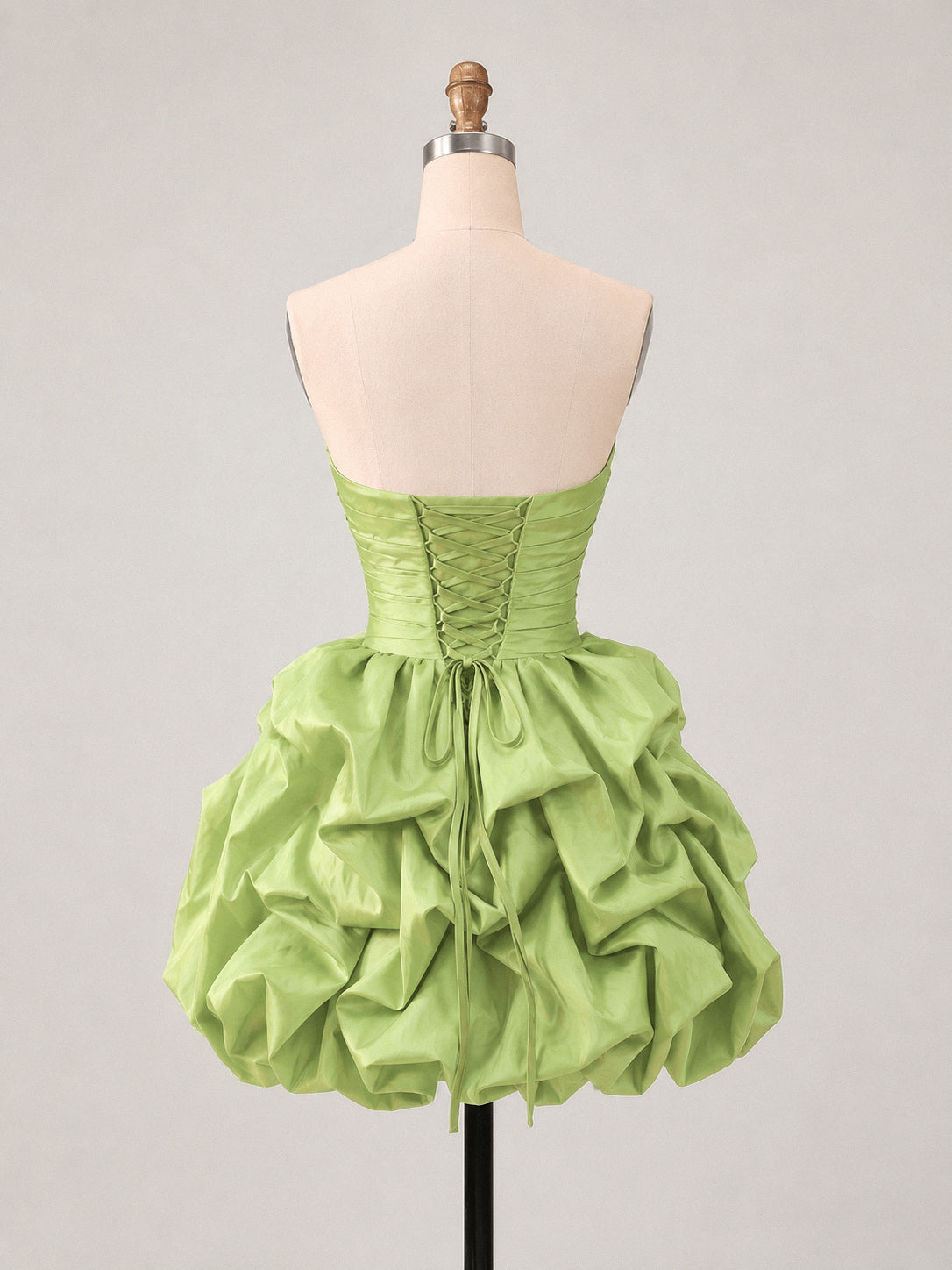 Cute Sweetheart Neck Folds Green Short Prom Dress, Green Homecoming Dress