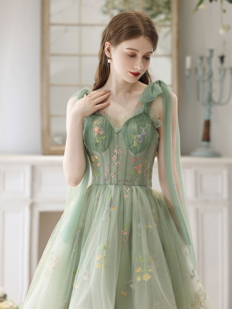 Lovely High Low Lace Party Dress, Green Tulle Short Prom Dress, Green Homecoming Dress US 16 / Custom Color Lovely High Low Lace Party Dress, Green Tulle Short Prom Dress, Green Homecoming Dress US 16 / Custom Color