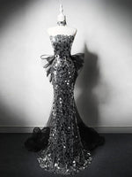 Simple Mermaid Tulle Sequin Black/Silver Long Prom Dress, Black/Silver Long Party Dress US 8 / Black/Silver Simple Mermaid Tulle Sequin Black/Silver Long Prom Dress, Black/Silver Long Party Dress US 8 / Black/Silver
