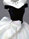 A-Line Off Shoulder White Long Prom Dress, White Long Evening Dress