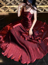 Simple Sweetheart Burgundy Prom Dress, Burgundy Party Dress