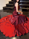 Simple Sweetheart Burgundy Prom Dress, Burgundy Party Dress