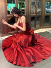 Simple Sweetheart Burgundy Prom Dress, Burgundy Party Dress