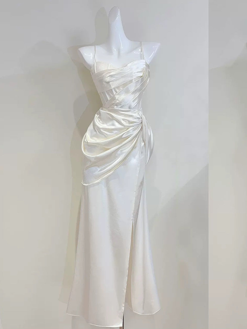 Mermaid Sweetheart Floor Length Ivory White Prom Dress, Ivory Party Dress