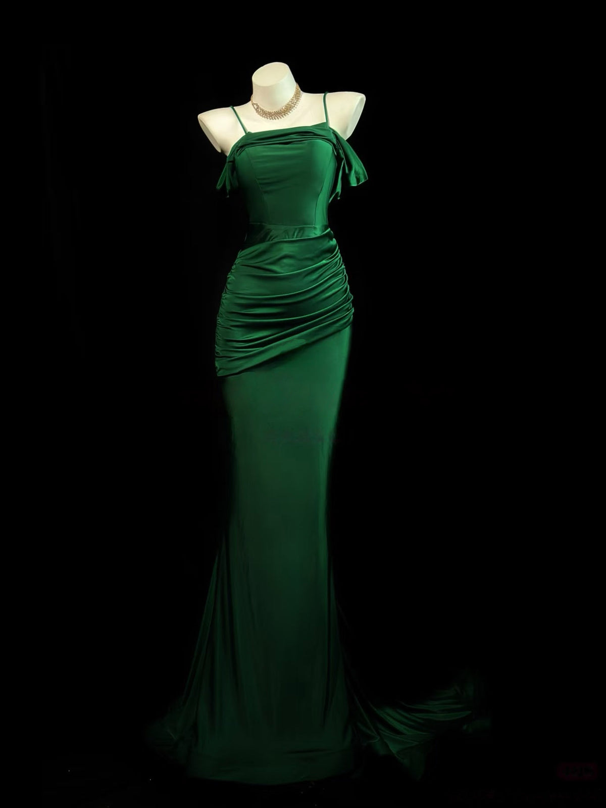Simple Off Shoulder Mermaid Green Long Prom Dress, Green Party Dress