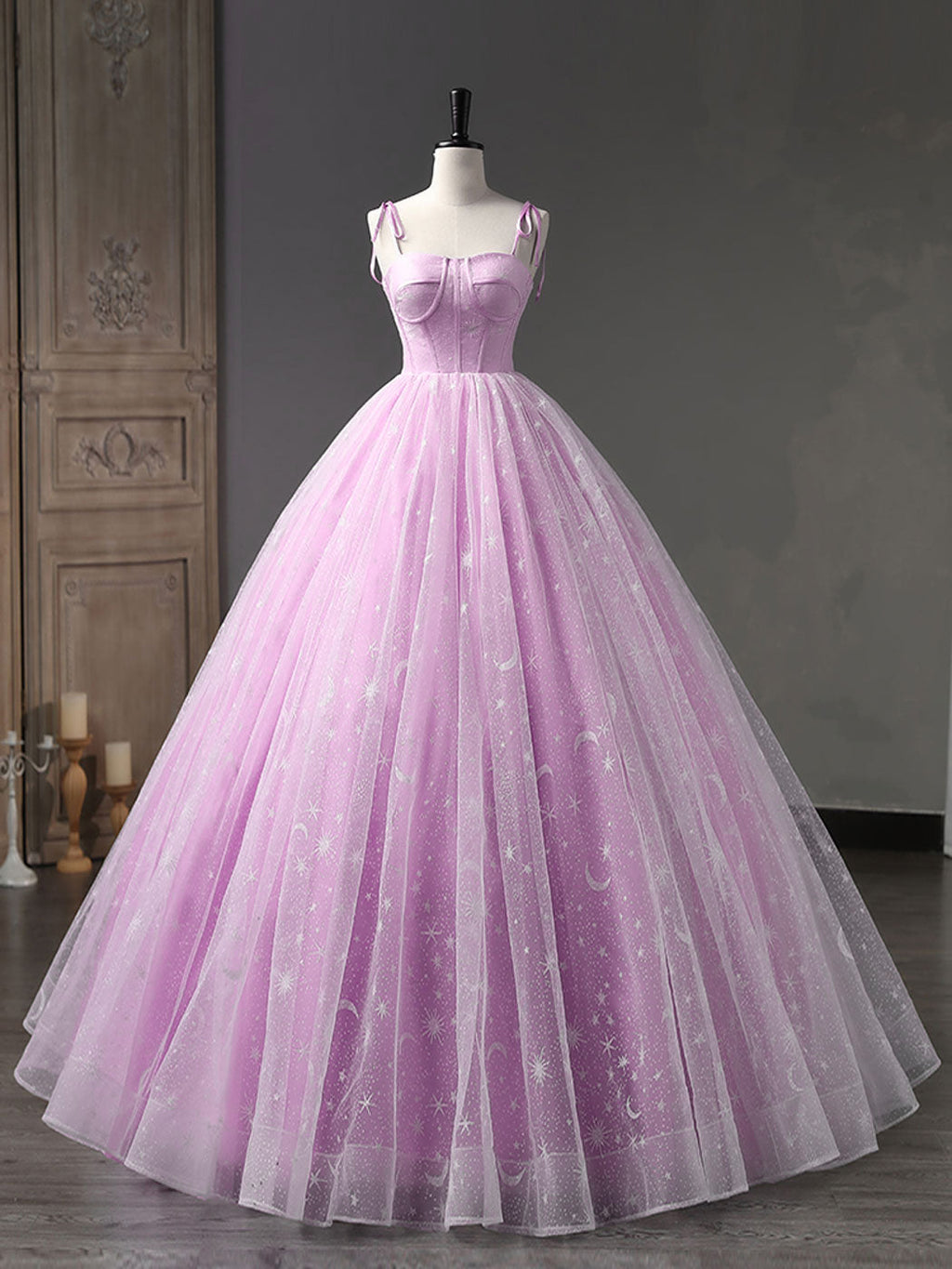 A-Line Tulle Pink Long Prom Dress, Pink Long Sweet 16 Dress – shopluu A-Line Tulle Pink Long Prom Dress, Pink Long Sweet 16 Dress – shopluu