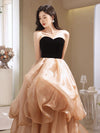 Champagne Sweetheart Neck Long Prom Dress, Champagne Formal Evening Dress