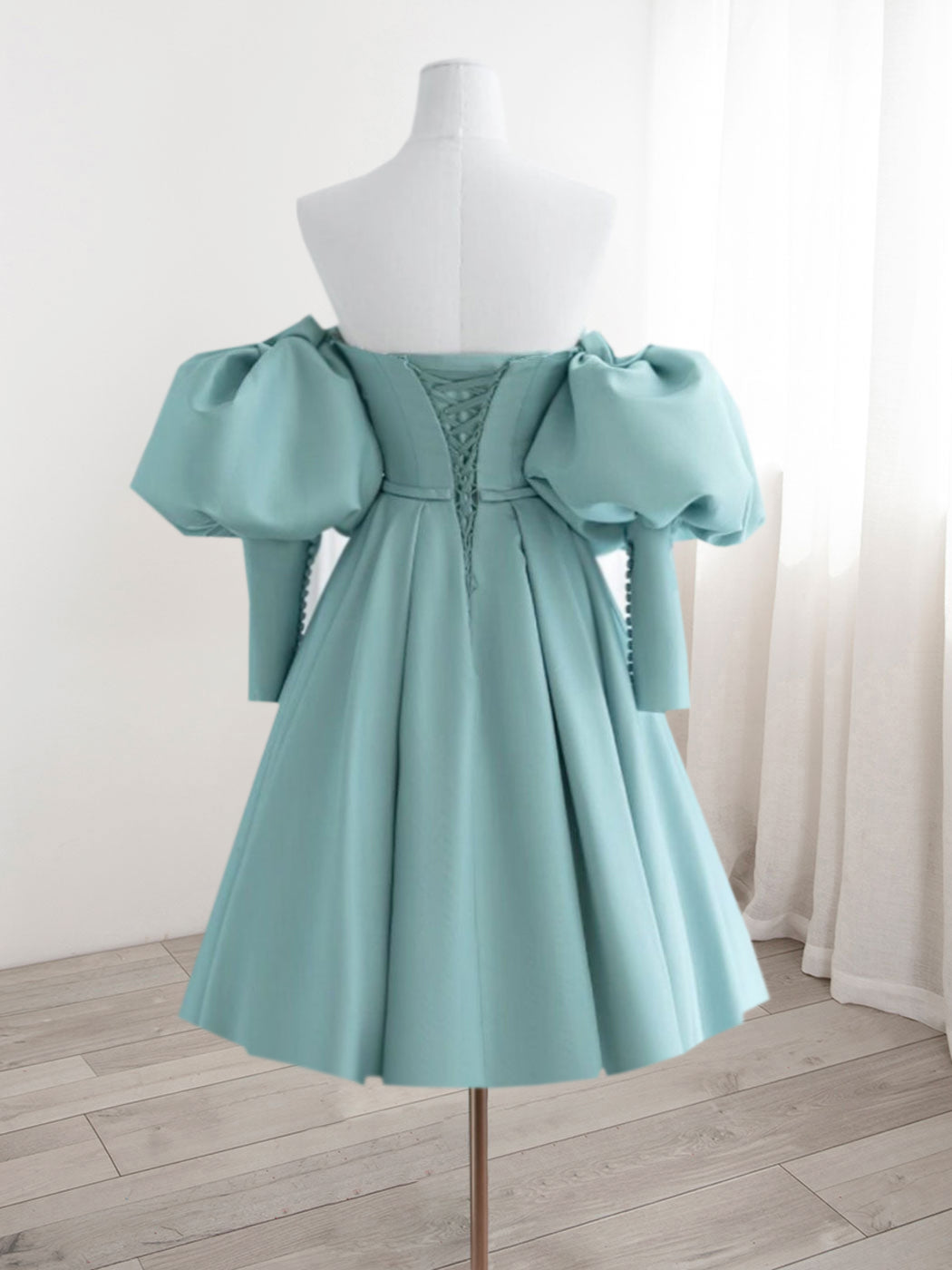 Simple Sweetheart Neck Satin Blue Short Prom Dress, Cute Homecoming Dr – shopluu