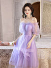 Purple Tulle Short Prom Dress, Purple Homecoming Dress