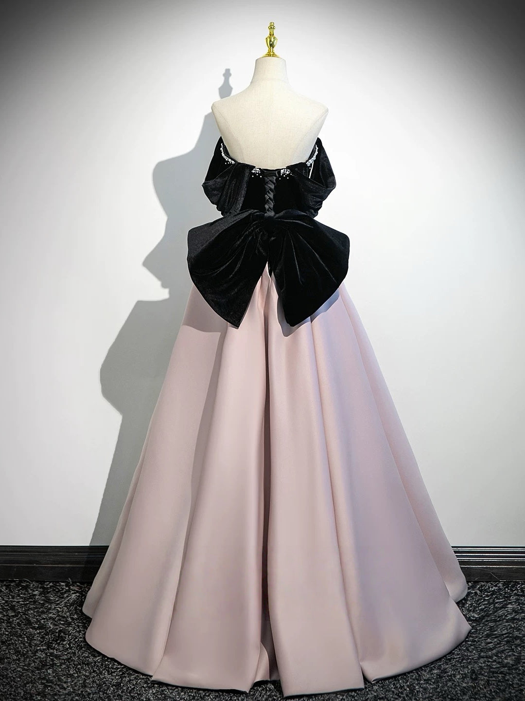 Sweetheart A-Line Off Shoulder Floor Length Pink Prom Dress With Beads