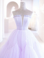 A-Line Tull Purple Short Prom Dress, Purple Homecoming Dress