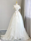 A-Line Organza White Long Prom Dress, White Long Formal Dress
