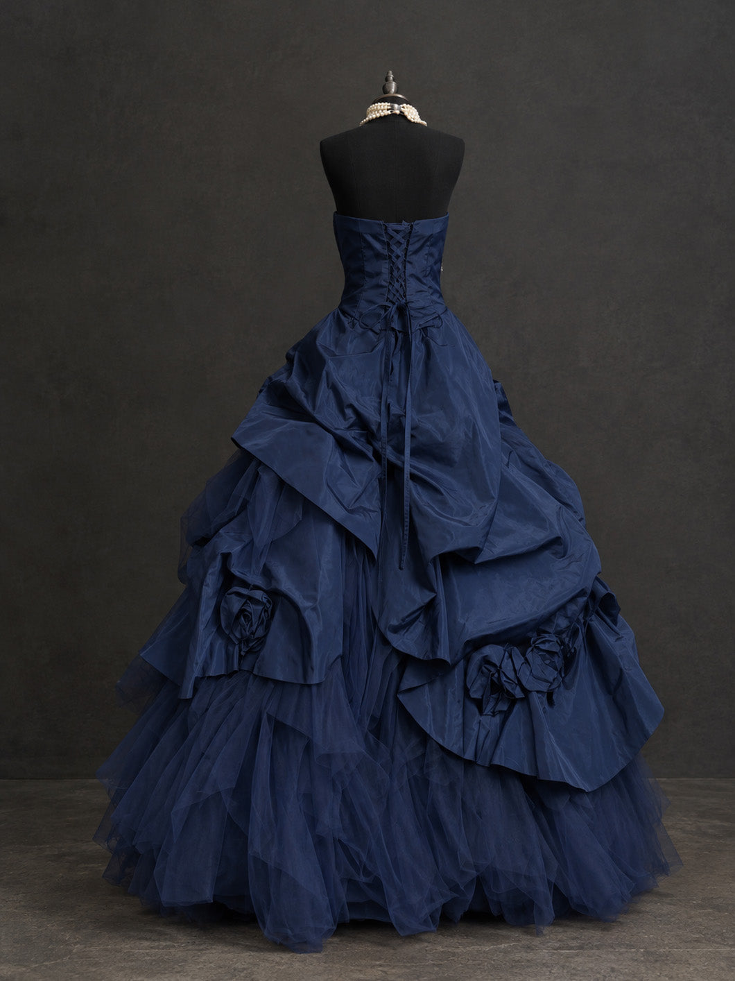 Dark Blue Sweetheart Neck Ball Gown Long Prom Dress, Dark Blue Long Sweet 16 Dress