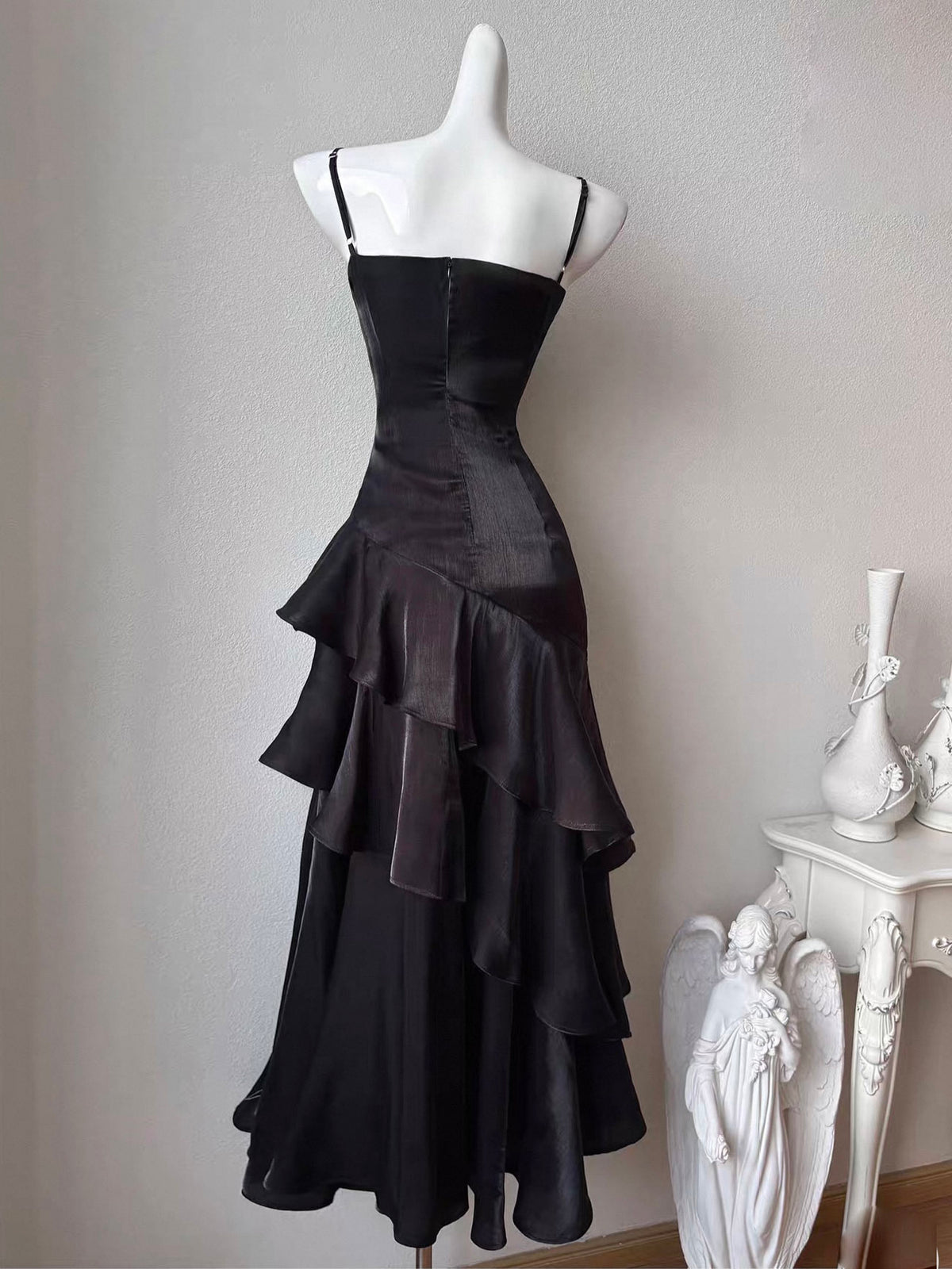 Simple Off-the-shoulder Floor Length Black Prom Dress