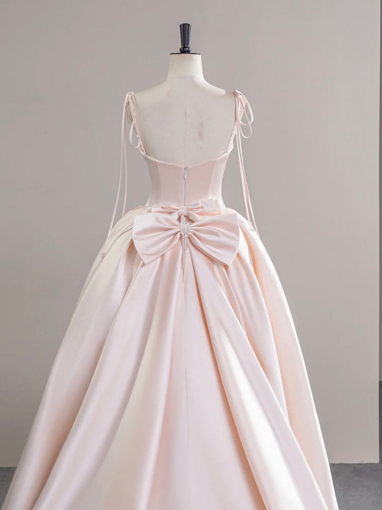pink champagne wedding dresses Pink Champagne Shiny Sequined Tulle Long Sleeves Wedding Dresses, CW0205 US0 / Custom Color(leaving a note)