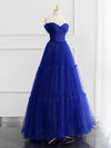 Blue Tulle Long prom Dress