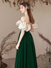 A-Line Sweetheart Neck Velvet Green Long Prom Dress, Green Long Formal Dress