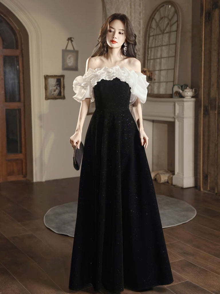 black velvet prom dress Simple Long Dress, Black Evening Black / 00 Step into elegance with the Nox Anabel R1244 Long Train Corset Prom Dress Velvet Prom Dress with Bow