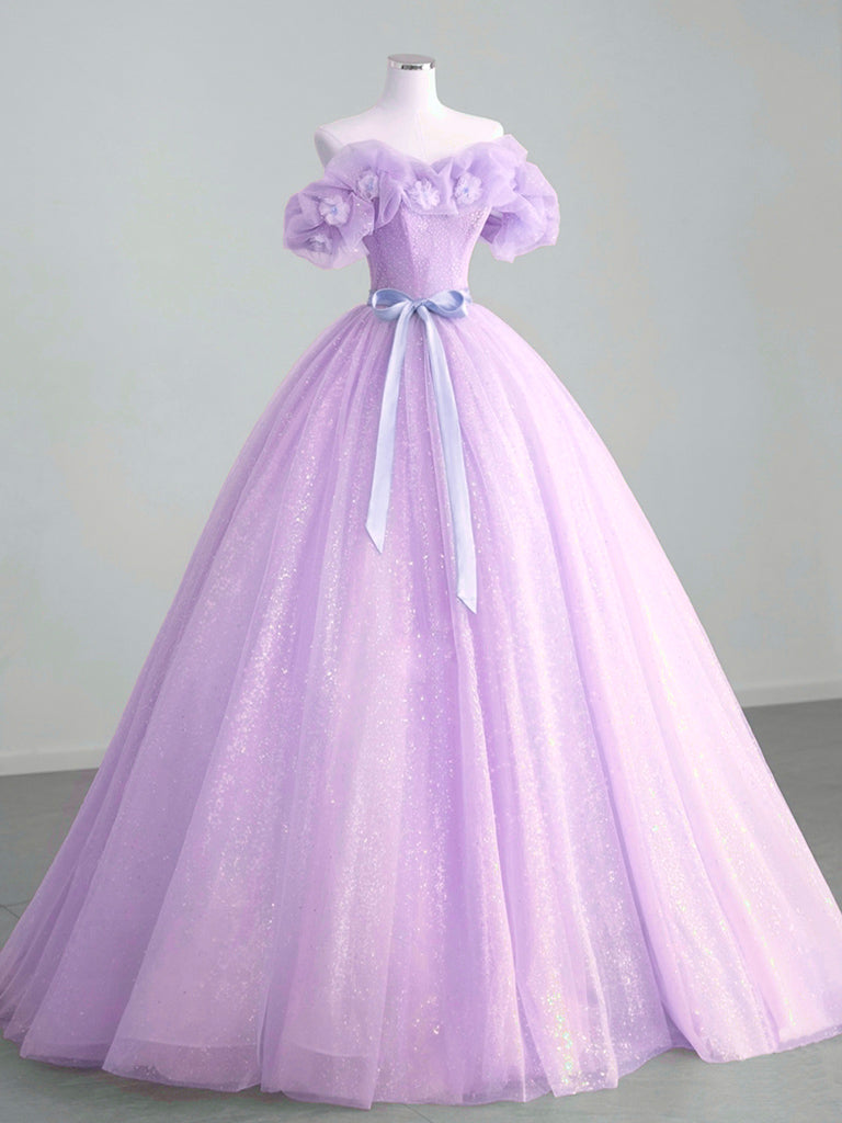 A-Line Off Shoulder Tulle Green Long Prom Dress, Green Sweet 16 Dress shopluu A-Line Off Shoulder Tulle Green Long Prom Dress, Green Sweet 16 Dress shopluu