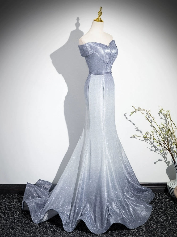 Elegant Mermaid Gray Long Prom Dress, Gray Party Dress US 12 / Gray Elegant Mermaid Gray Long Prom Dress, Gray Party Dress US 12 / Gray
