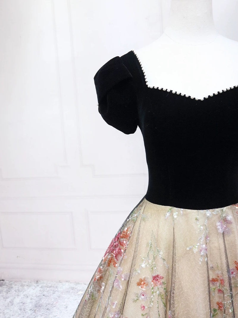 black lace and champagne dress Backless Black on Champagne Dress Olvi's Lace