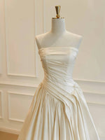 A-Line Taffeta Light Champagne Long Prom Dress, Light Champagne Long Evening Dress