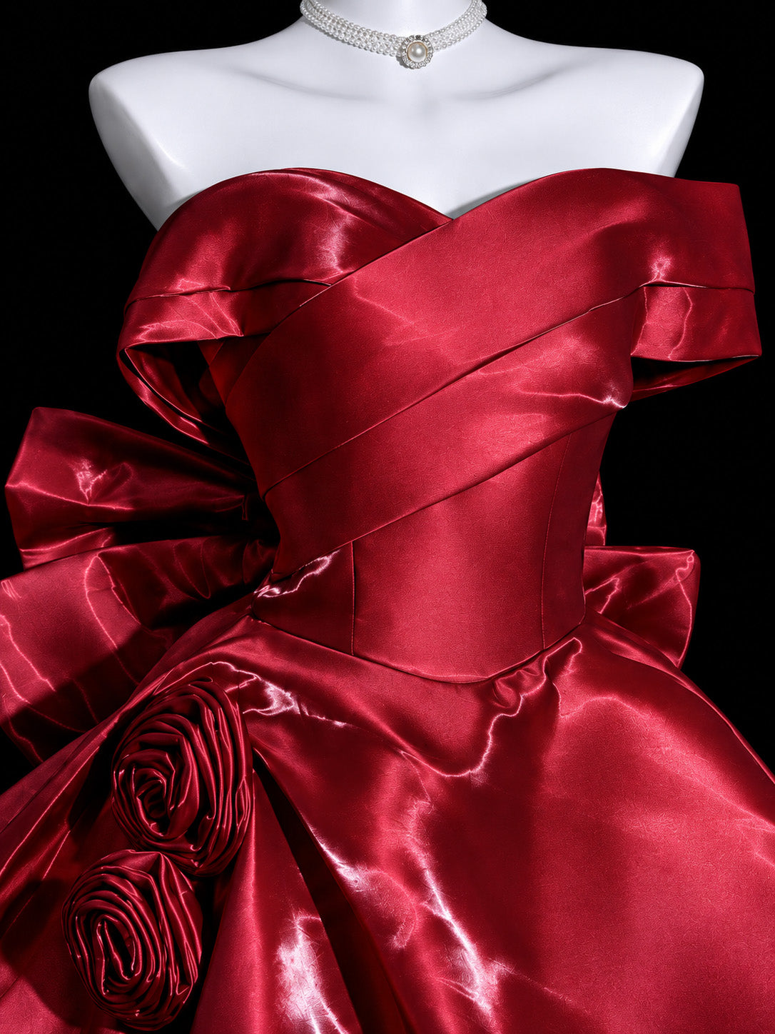 Burgundy Sweetheart Neck Off Shoulder Short Prom Dress