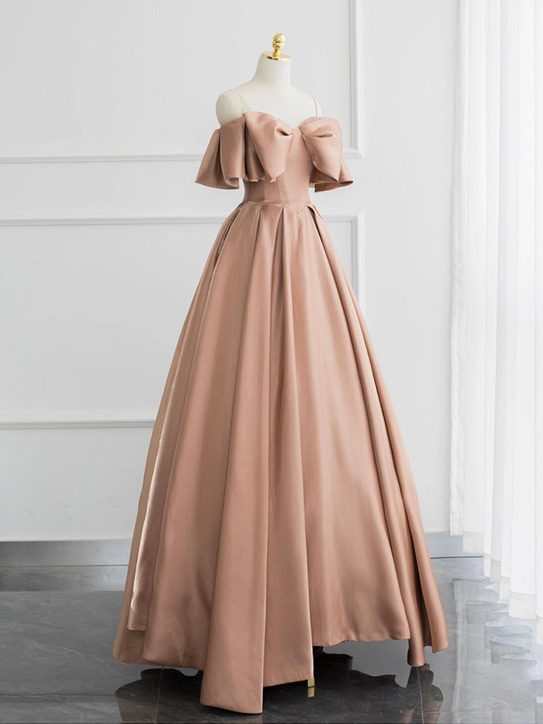 Off the Shoulder Champagne Satin Prom Dresses, Champagne Long Formal Evening Dresses, US 16 / Custom Color / No Rush Off the Shoulder Champagne Satin Prom Dresses, Champagne Long Formal Evening Dresses, US 16 / Custom Color / No Rush