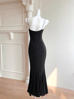 Simple Mermaid Black Long Party Dress, Black Evening Dress