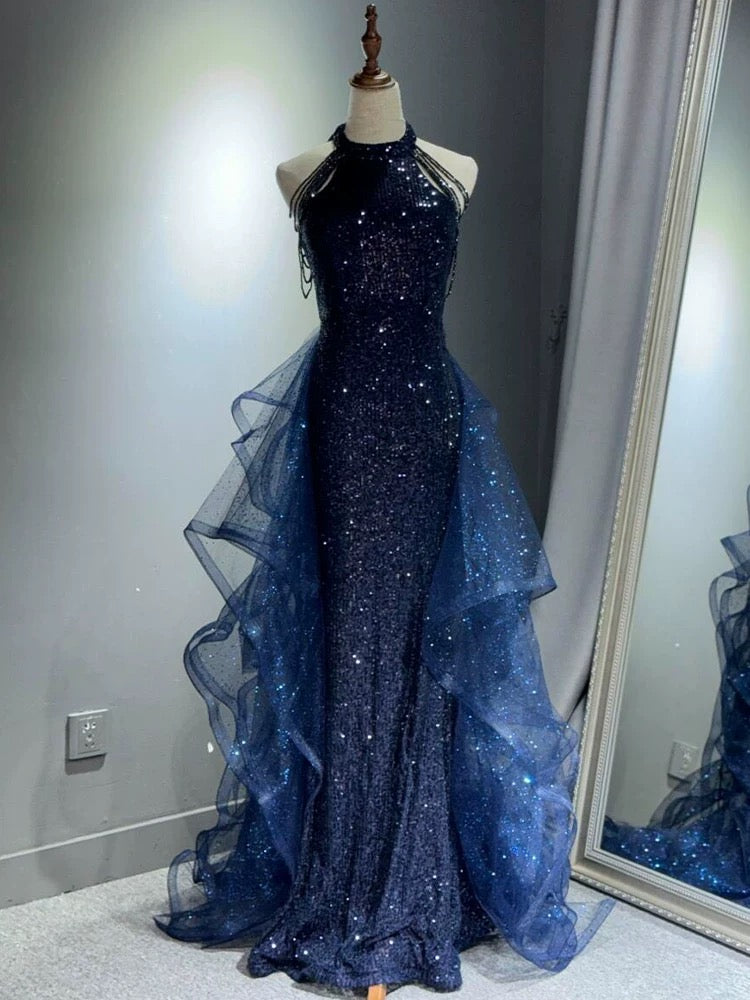 A-Line Tulle Sequin Black Long Prom Dress, Black Long Formal Dress US 12 / Black A-Line Tulle Sequin Black Long Prom Dress, Black Long Formal Dress US 12 / Black