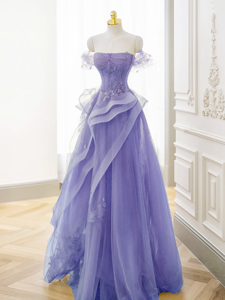 purple lace dress Floral Long Violet Prom Dresses Lilac Formal Evening Dresses Pockets Custom Color / Custom Size and timeless style Mermaid Sweetheart Neck Lace Purple