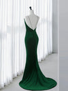 Green Mermaid Velvet Long Prom Dress, Green Long Evening Dress