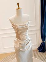 Simple Mermaid Champagne Long Prom Dress, Champagne Evening Dress