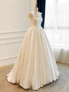 A-line Taffeta ivory Long Prom Dress, ivory Long Formal Dress