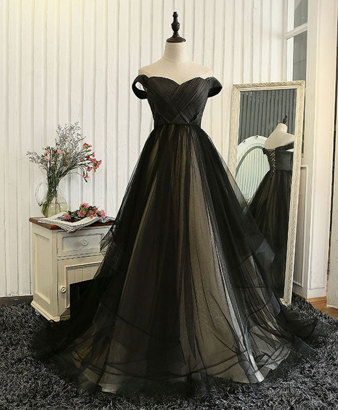 Custom Made  Tulle  Off Shoulder Long Prom Dress, Evening Dress