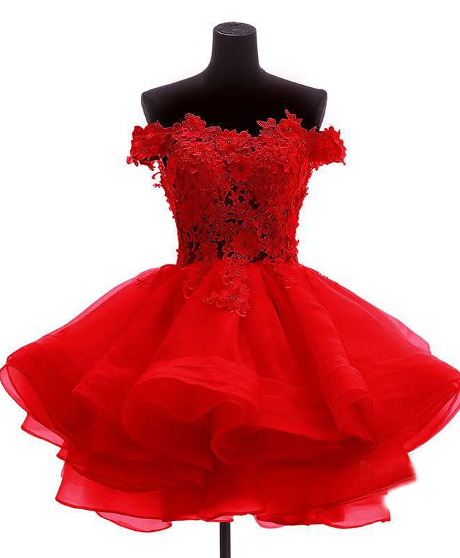 Red tulle short A line prom dress homecoming dress · Little Cute · Online  Store Powered by Storenvy