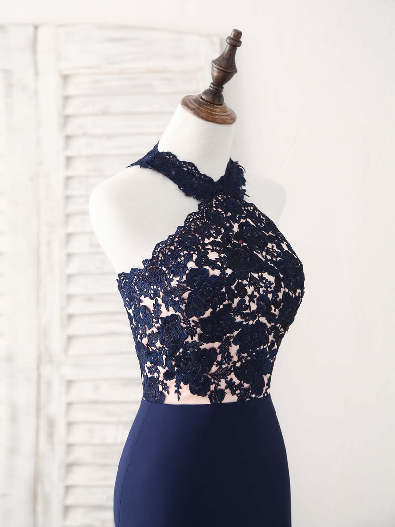 Dark Blue Lace Mermaid Long Prom Dress Mermaid Bridesmaid Dress US 2 / Dark Blue Dark Blue Lace Mermaid Long Prom Dress Mermaid Bridesmaid Dress US 2 / Dark Blue