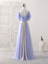 Simple V Neck Off Shoulder Chiffon Long Prom Dress Evening Dress