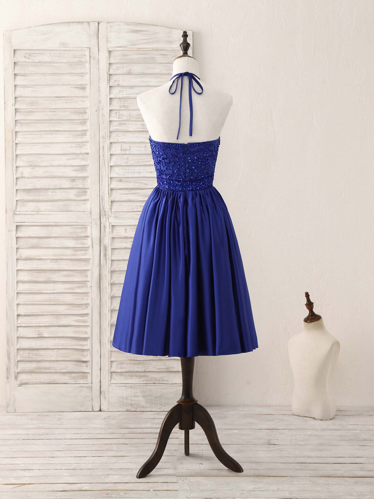 white christmas dresses Royal Blue Satin Beads Short Prom Dress Blue Homecoming Dress Custom Size / Custom Color white christmas dresses Royal Blue Satin Beads Short Prom Dress Blue Homecoming Dress Custom Size / Custom Color
