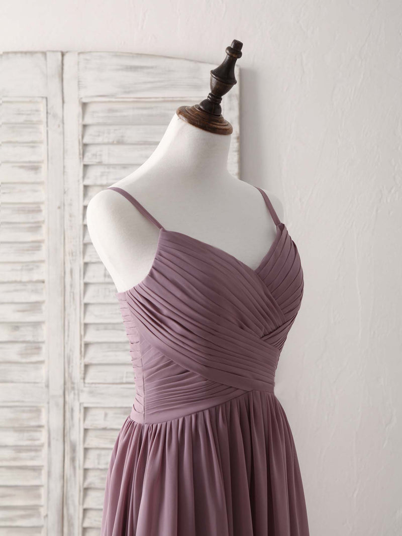 Simple V Neck Chiffon Long Prom Dress Dark Pink Bridesmaid Dress shopluu Simple V Neck Chiffon Long Prom Dress Dark Pink Bridesmaid Dress shopluu