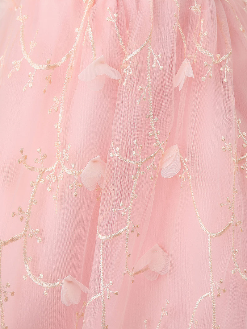 shopluu Pink Tulle Lace Tea Length Prom Dress, Pink Homecoming Dress US 12 / Pink