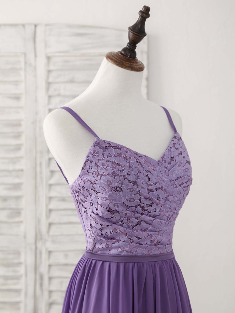 Purple Lace Chiffon Long Prom Dress Purple Bridesmaid Dress shopluu Purple Lace Chiffon Long Prom Dress Purple Bridesmaid Dress shopluu