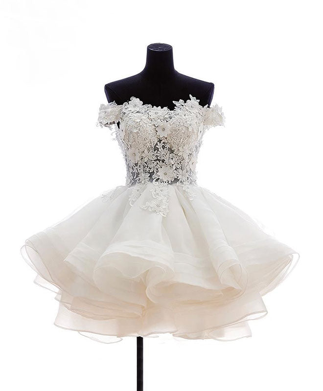 Mini Tulle Lace Short Prom Dress, Lace Cute Homecoming Dress US 4 / Red