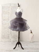Unique Sweetheart Tulle Beads Short Prom Dress Cute Homecoming Dress