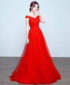 Simple V Neck Tulle A Line Long Prom Dress, Evening Dress