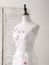 Unique White Sweetheart Tulle Long Prom Dress White Evening Dress