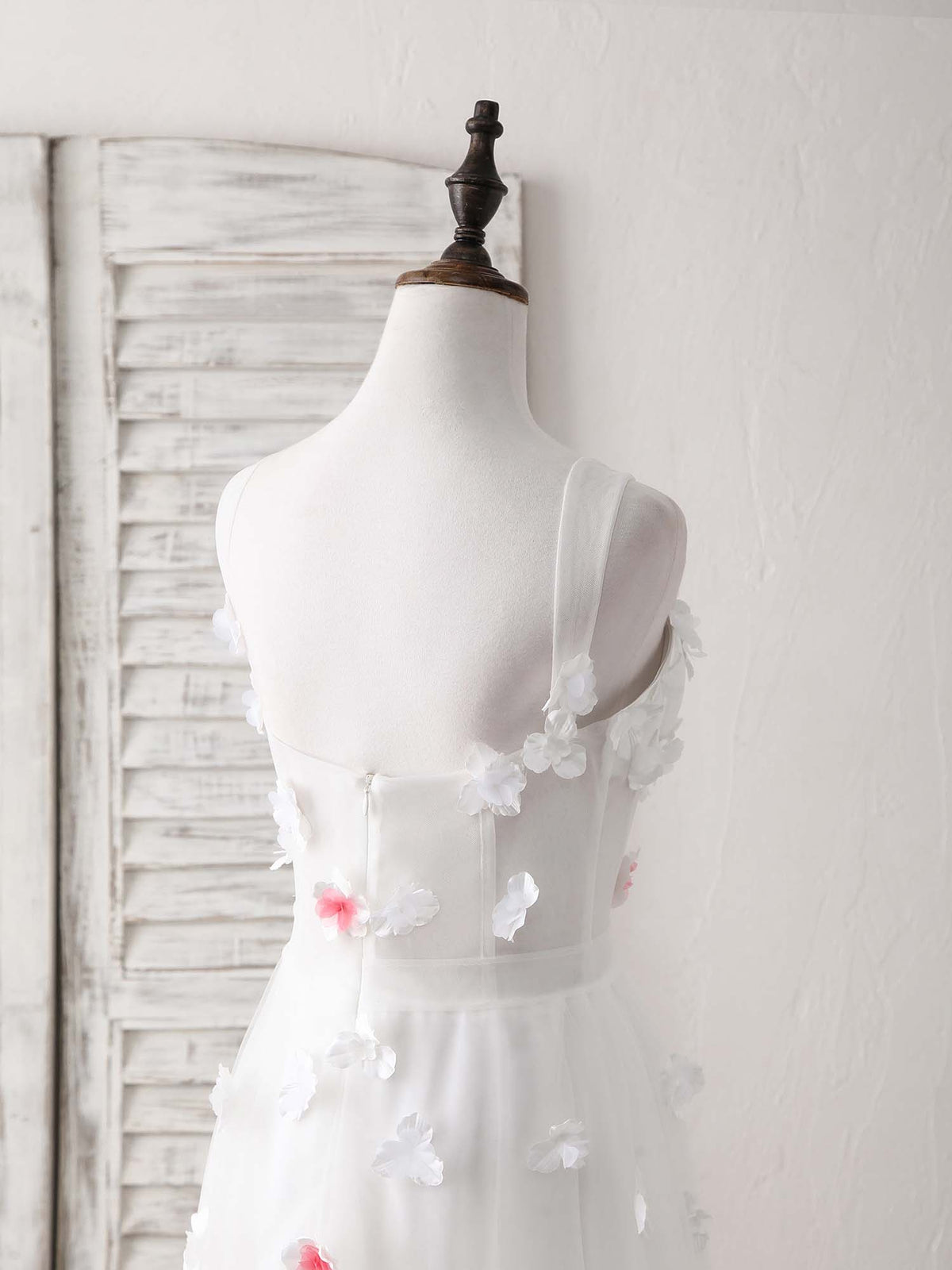 A-Line White Sweetheart Tulle Long Prom Dress White Evening Dress