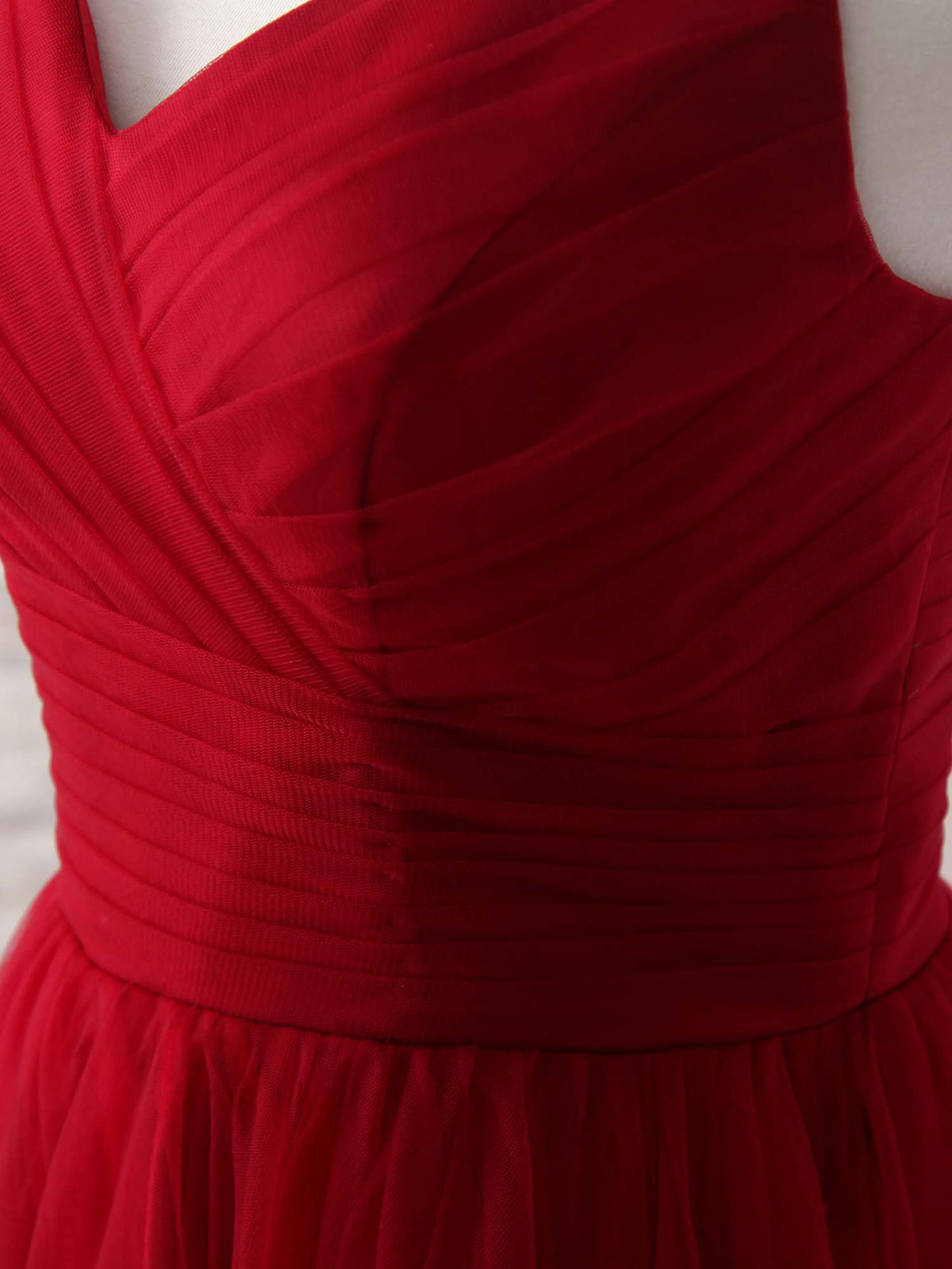 Burgundy Sweetheart Neck Tulle High Low Prom Dress, Burgundy Formal Dress
