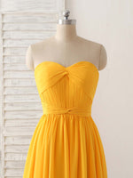 Simple Chiffon Yellow Long Prom Dress Simple Bridesmaid Dress